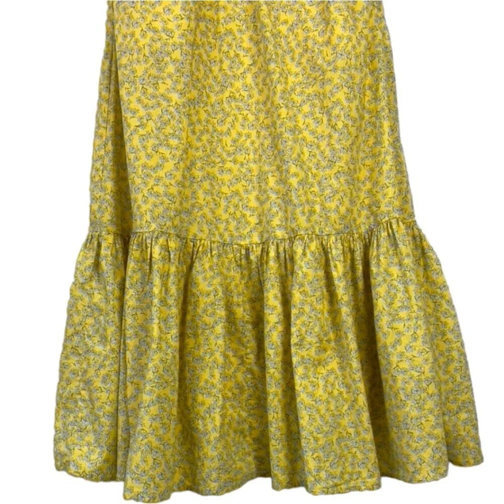 J. Crew Printed V-neck Ruffle Midi Dress